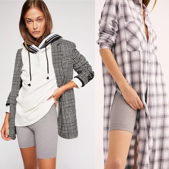 NWT People Grey Biker Run Shorts Stretch Size XS/S Bohemian Bike Shorts Dance - Picture 2 of 5